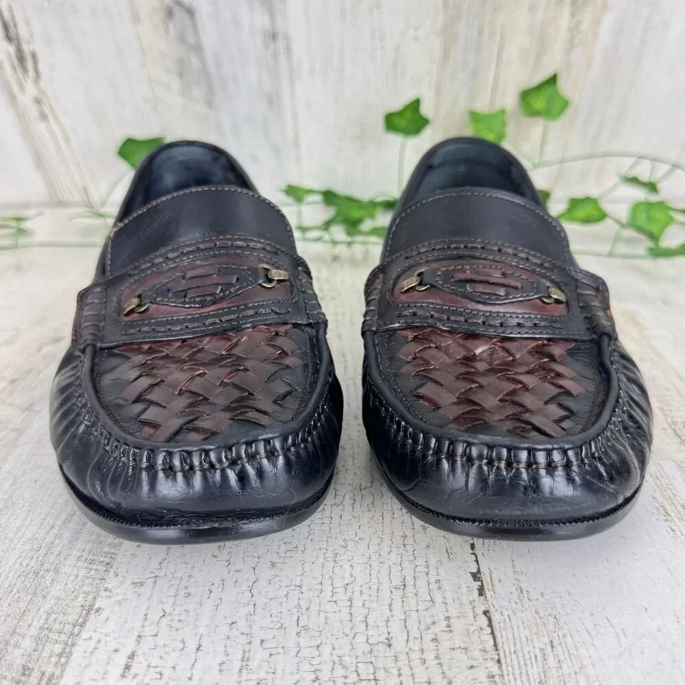 Men's Italian Casual Loafer Slip On woven with tassel size 43